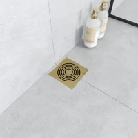 Душевой трап Boheme Smart Design 15x15 см, матовое золото