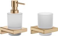 Набор Дозатор Hansgrohe AddStoris 41745140 шлифованная бронза + Стакан 41749140 шлифованная бронза