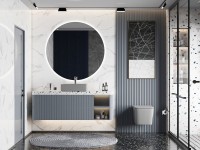 Унитаз подвесной Abber Rechteck AC1201MG безободковый, с микролифтом, матовый серый