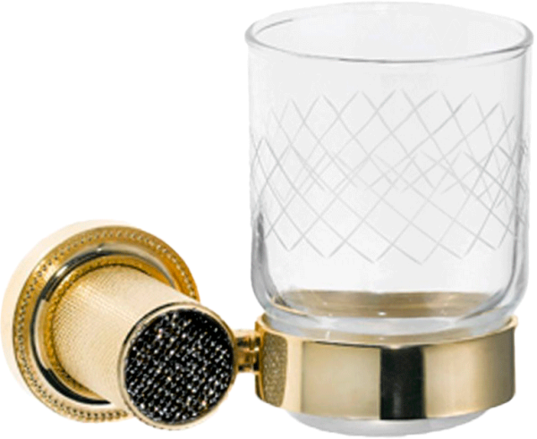 Стакан Boheme Royal Cristal Black Gold 10924-G-B настенный, золото