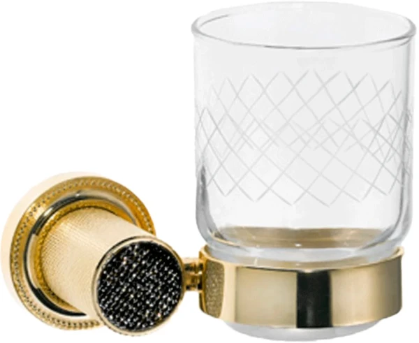 Стакан Boheme Royal Cristal Black Gold 10924-G-B настенный, золото