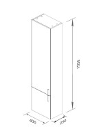 Шкаф-пенал для ванной Ravak Clear II SB 40 L глянцевый белый