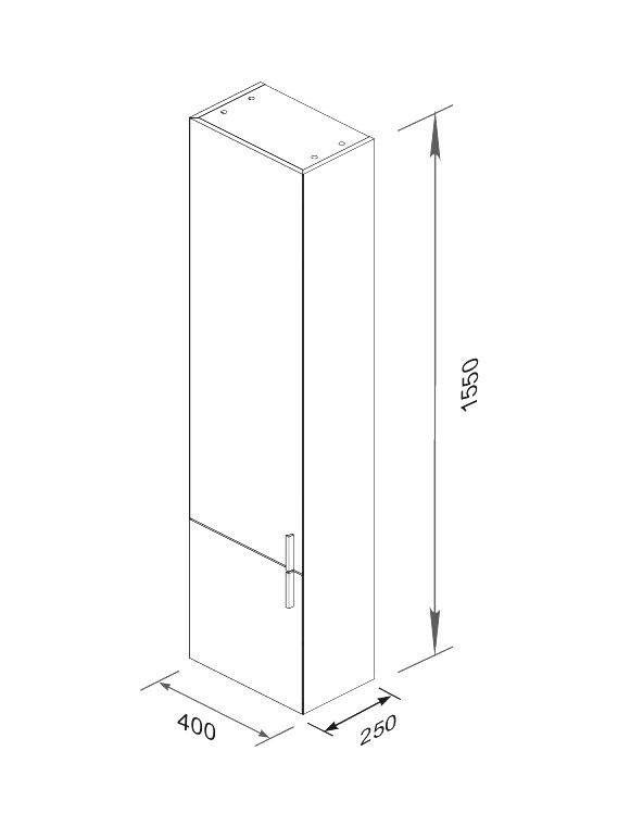 Шкаф-пенал для ванной Ravak Clear II SB 40 L глянцевый белый