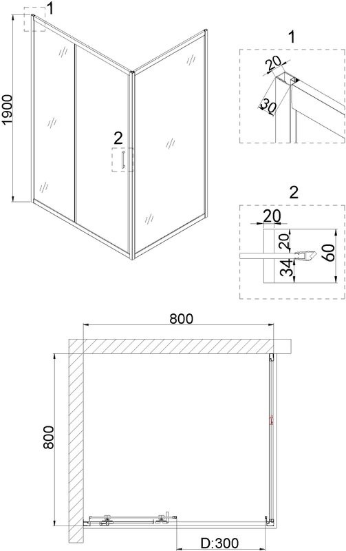 Душевой уголок Niagara Nova NG-82-8AB-A80B 80x80, квадратный, черный