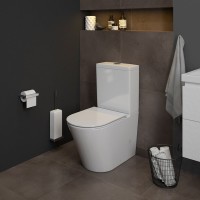 Унитаз-компакт напольный Teymi Solli T40203 с микрофлитом, безободковый, белый