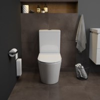 Унитаз-компакт напольный Teymi Solli T40203 с микрофлитом, безободковый, белый