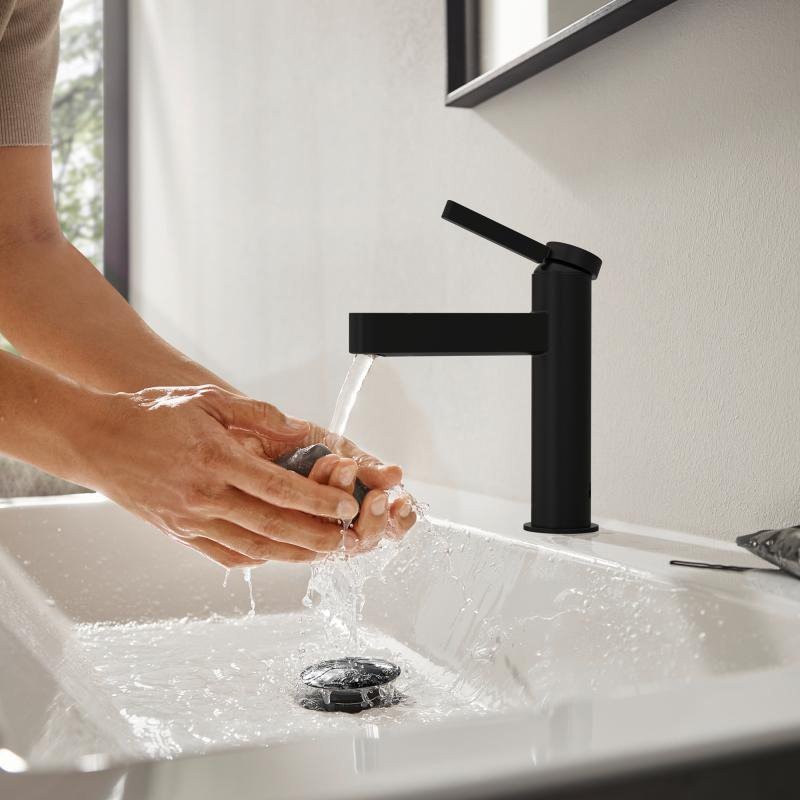 Кран Hansgrohe Finoris 100 76013670 для раковины, матовый черный