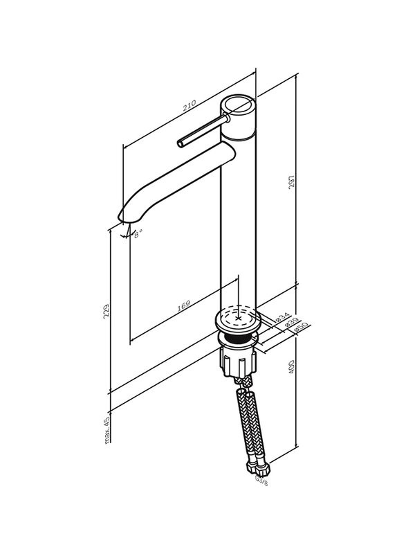 Смеситель для раковины AM.PM Libre F6092022 матовый черный