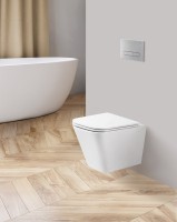 Унитаз подвесной BelBagno Ardente-R BB520CHR/SC безободковый, с микролифтом, белый глянцевый