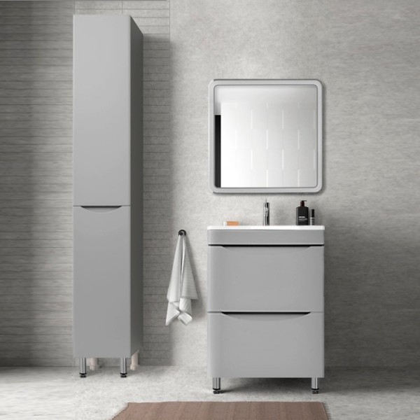 Мебель для ванной комнаты Style Line Бергамо Мини 60 Люкс Plus напольная, антискрейтч серая