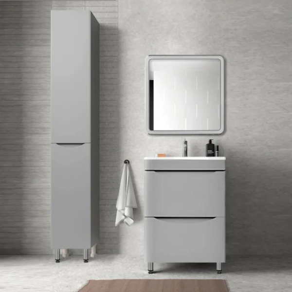 Мебель для ванной комнаты Style Line Бергамо Мини 60 Люкс Plus напольная, антискрейтч серая