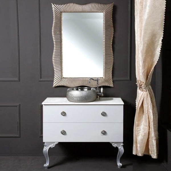 Мебель для ванной комнаты Armadi Art NeoArt 100 белая с ручками Satine хром, с ножками