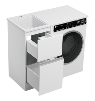 Тумба с раковиной Misty Ингрид 40 напольная, под стиральную машину, белая, левая