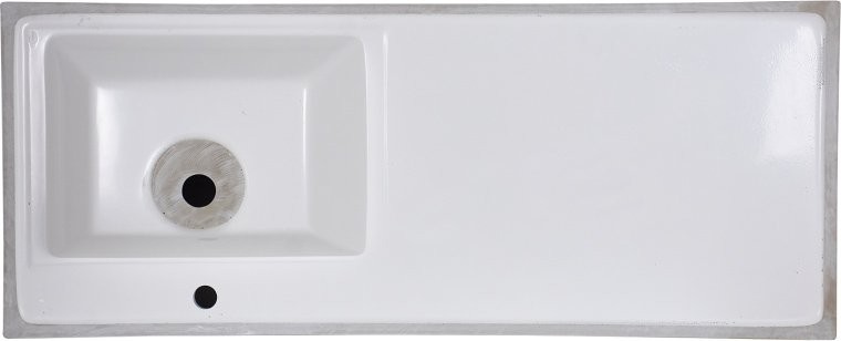 Тумба с раковиной Misty Ингрид 40 напольная, под стиральную машину, белая, левая