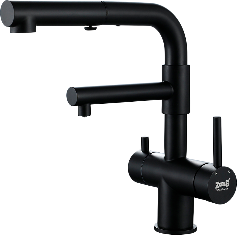 Смеситель для кухни Zorg Sanitary SZR-3216 Grafit графит