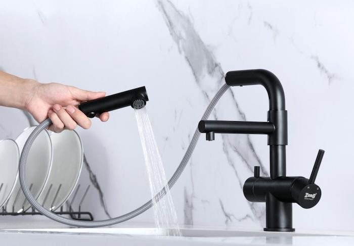 Смеситель для кухни Zorg Sanitary SZR-3216 Grafit графит