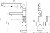 Смеситель для кухни Zorg Sanitary SZR-3216 Grafit графит