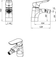 Смеситель для биде Damixa Jupiter 770240300 черный матовый Смеситель для биде Damixa Jupiter 770240300 черный матовый