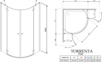 Душевой уголок Radaway Torrenta PDD/E 90x80 прозрачное стекло