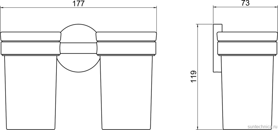 Стакан AQUATEK Европа AQ4117CR двойной, хром