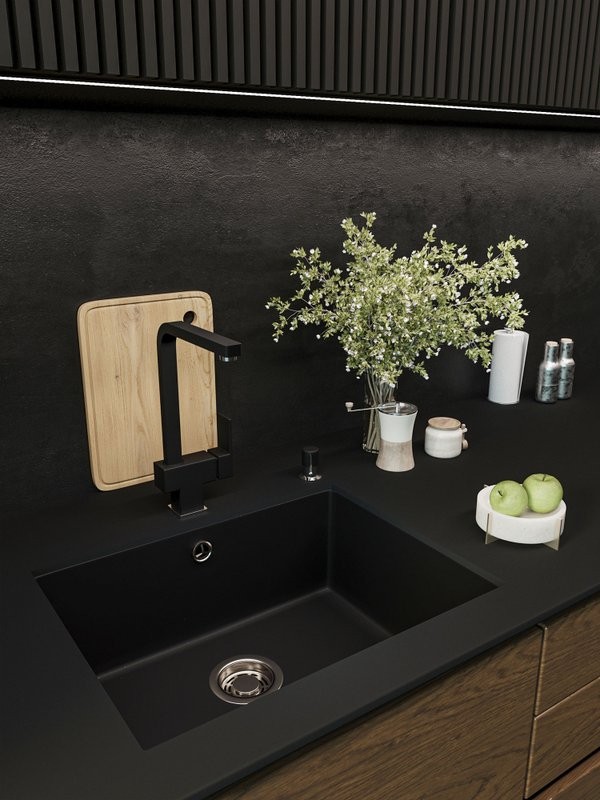 Мойка кухонная Emar Quartz EMQ-1555.P Оникс