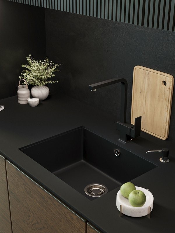 Мойка кухонная Emar Quartz EMQ-1555.P Оникс