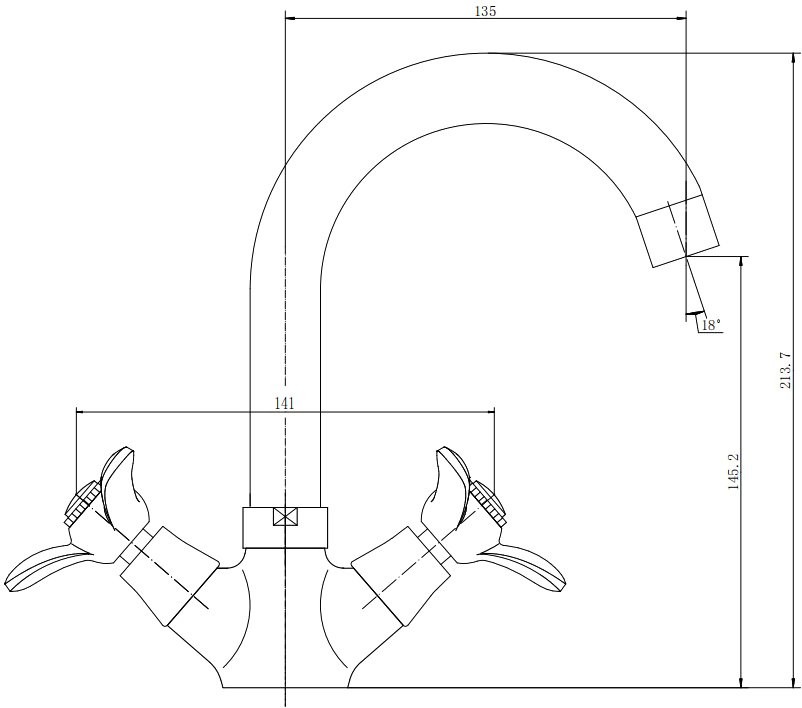 Смеситель для раковины Fashun A1312 хром