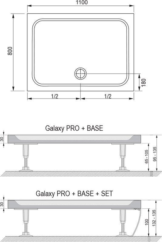 Поддон для душа Ravak Galaxy Pro Chrome Gigant Pro 110х80