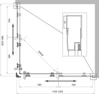 Душевой уголок BelBagno Uno UNO-195-AH-2-120/100-CH-CR стекло рифленое