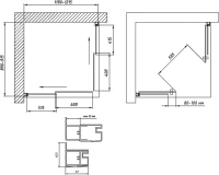 Душевой уголок Vegas Glass ZA-F Tur Novo 120*90 09 10 профиль золото, стекло сатин
