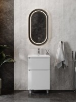 Тумба с раковиной Teymi Laina 50 напольная, матовая белая