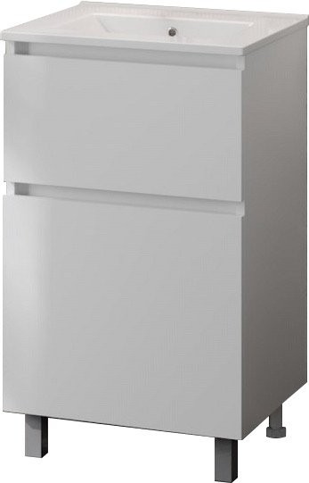 Тумба с раковиной Teymi Laina 50 напольная, матовая белая