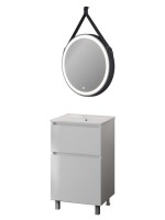 Тумба с раковиной Teymi Laina 50 напольная, матовая белая