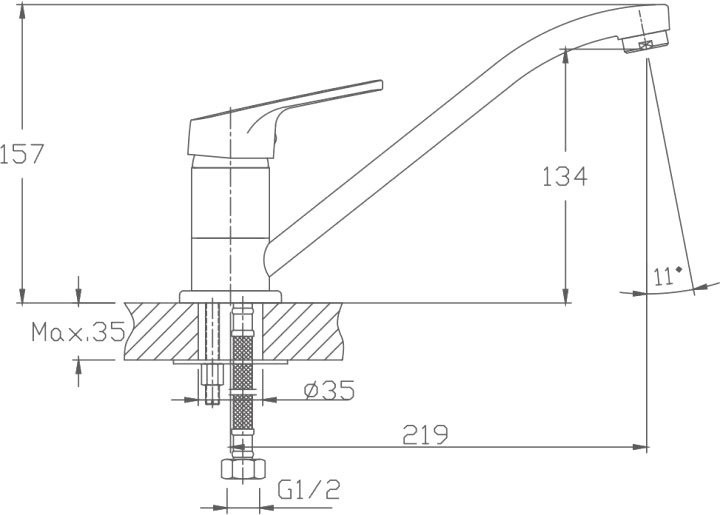 Смеситель для кухни Haiba HB16 HB4816