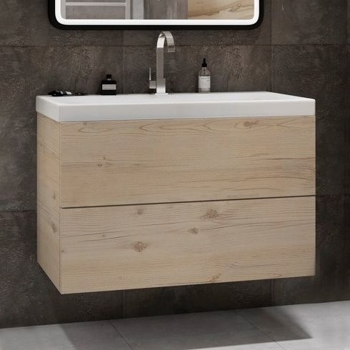 Тумба с раковиной Art&Max Verona-Push 100 гаскон пайн светлый