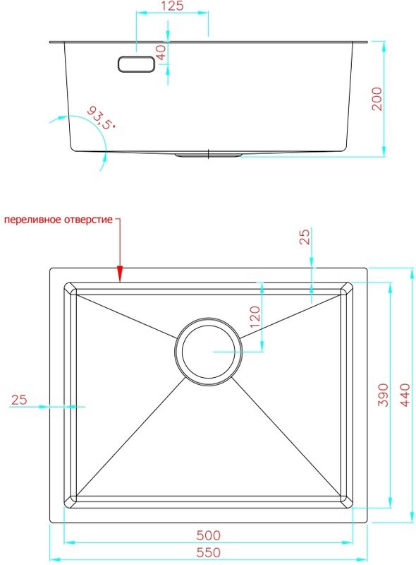 Мойка кухонная Fashun AS5544-17 графит