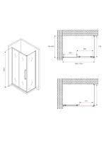 Душевой уголок Abber Schwarzer Diamant AG30110BMH-S80BM 110х80 см, профиль матовый черный, стекло матовое