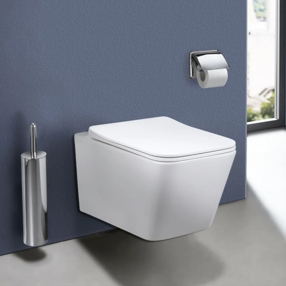 Комплект Унитаз подвесной Vincea Q-Line VT1-12 белый + Звукоизоляция Geberit + Инсталляция Duofix Delta 458.163.21.1 с кнопкой смыва, хром