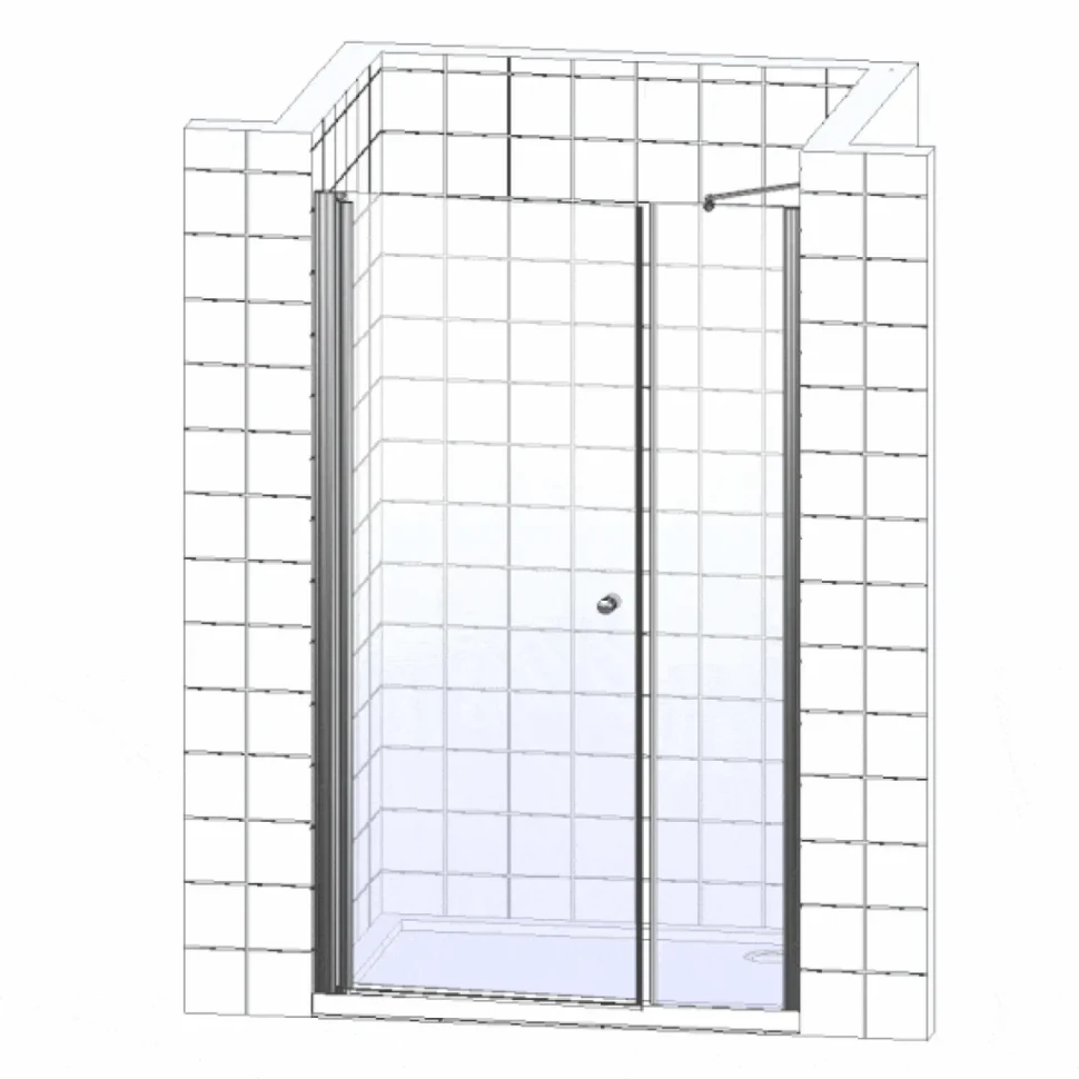 Душевая дверь в нишу Vegas Glass EP-F-2 125 09 01 R профиль золото, стекло прозрачное