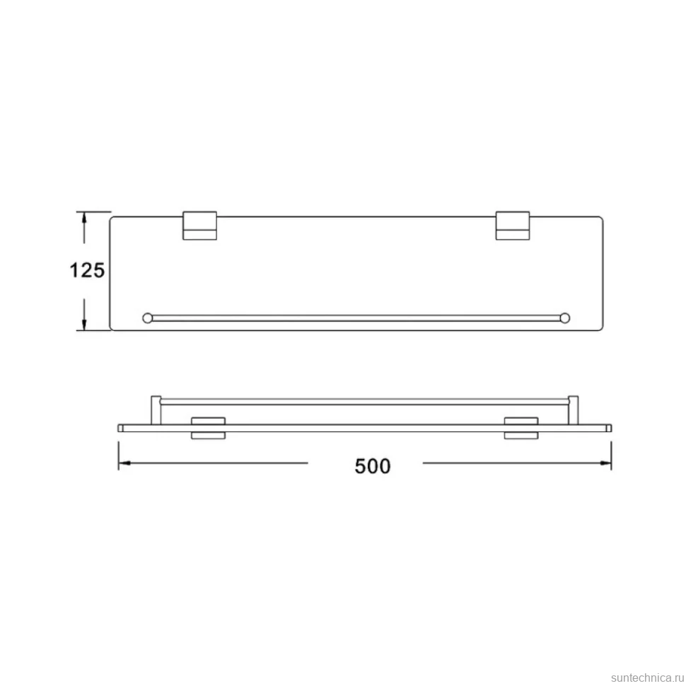 Полка Rose RG17 RG1719 50 см, хром