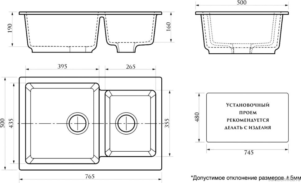 Мойка кухонная AZARIO Grand 00079903 черный