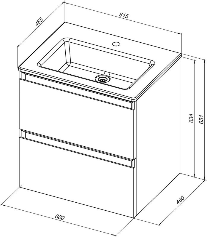 Тумба под раковину без столешницы Allen Brau Eclipse 2.0 60 матовый антрацит