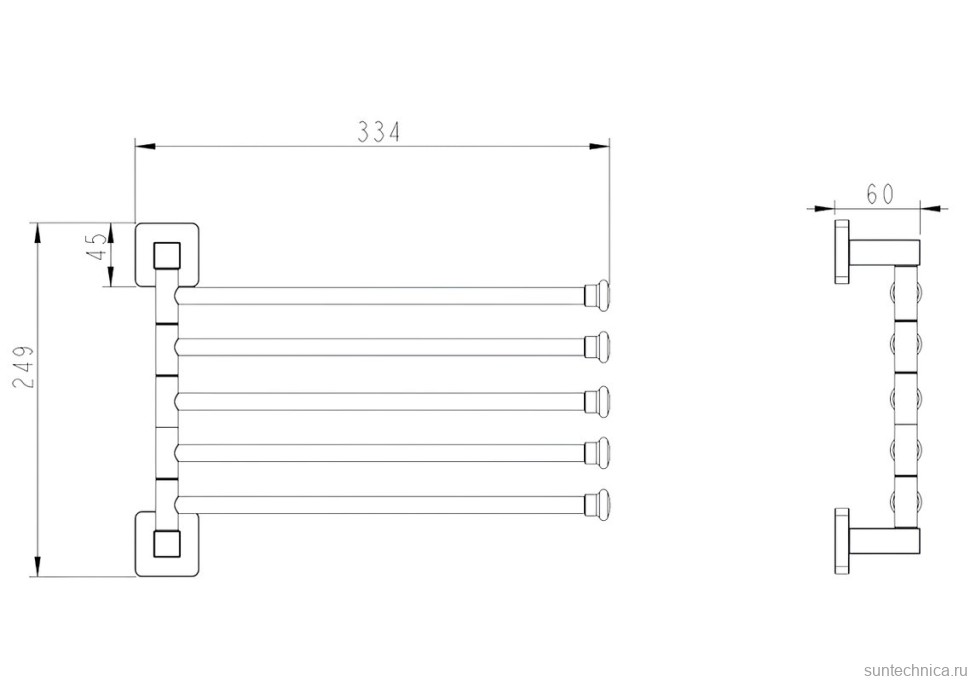 Держатель для полотенец Fashun A26 A2615 глянцевый хром
