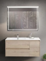 Тумба с раковиной BelBagno Kraft L, 100 2 ящика, дверца, rovere galifax bianco