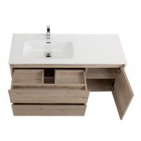 Тумба с раковиной BelBagno Kraft L, 100 2 ящика, дверца, rovere galifax bianco