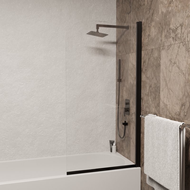 Шторка на ванну RGW Screens SC-109B 800x1500, профиль черный, стекло прозрачное