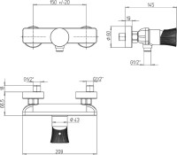 Смеситель для душа Paini Domus 18PJ511PZ матовое золото