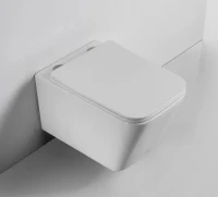 Комплект Унитаз подвесной BOND Cube F04-10 безободковый, с микролифтом, белый + Инсталляция Geberit Duofix Delta 458.149.21.1 с кнопкой смыва, хром + Звукоизоляция