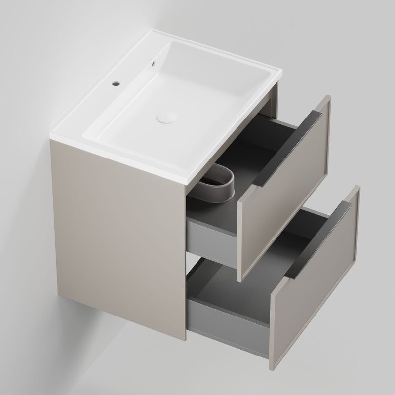 Тумба под раковину La Fenice SIMPLA Cappuccino TWIN бежевая 60 см