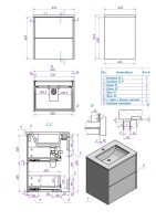 Тумба под раковину La Fenice SIMPLA Cappuccino TWIN бежевая 60 см